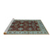 Sideview of Machine Washable Industrial Modern Dark Sea Green Rug, wshurb1601