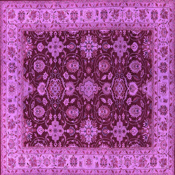 Square Machine Washable Oriental Pink Industrial Rug, wshurb1601pnk