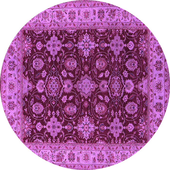 Round Machine Washable Oriental Pink Industrial Rug, wshurb1601pnk
