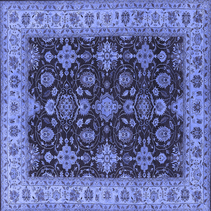Square Machine Washable Oriental Blue Industrial Rug, wshurb1601blu