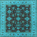 Square Oriental Light Blue Industrial Rug, urb1601lblu