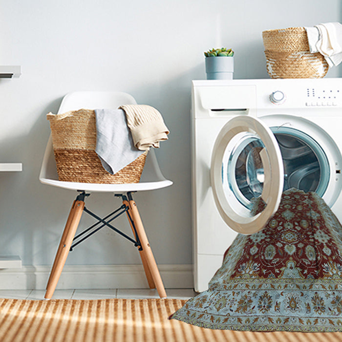 Machine Washable Industrial Modern Dark Sea Green Rug in a Washing Machine, wshurb1601