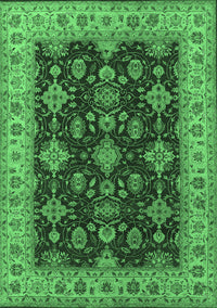 Oriental Emerald Green Industrial Rug, urb1601emgrn