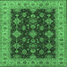 Square Oriental Emerald Green Industrial Rug, urb1601emgrn