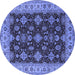 Round Oriental Blue Industrial Rug, urb1601blu