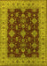 Machine Washable Oriental Yellow Industrial Rug, wshurb1601yw