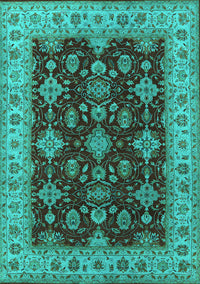 Oriental Turquoise Industrial Rug, urb1601turq