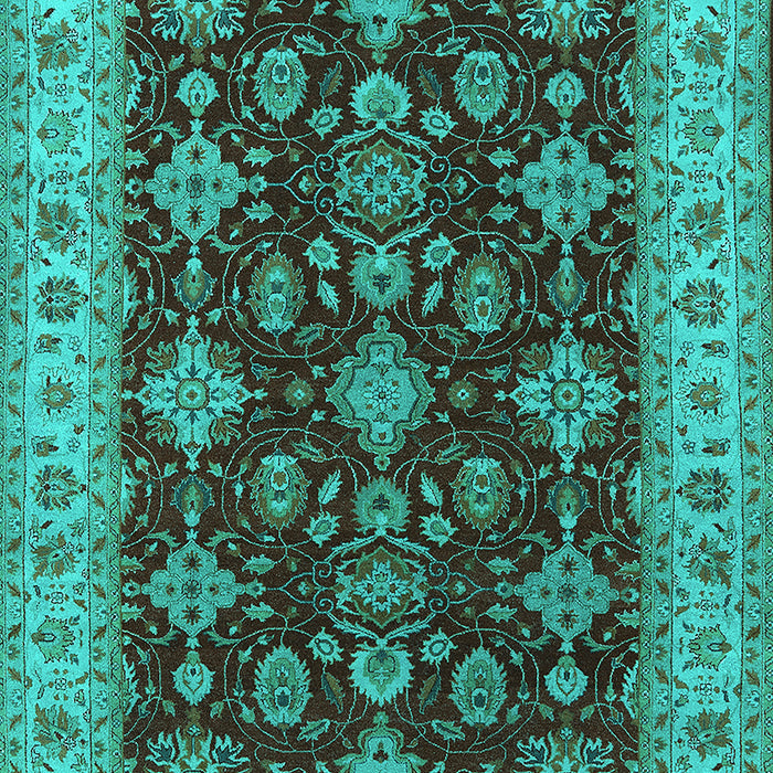 Machine Washable Oriental Turquoise Industrial Area Rugs, wshurb1601turq