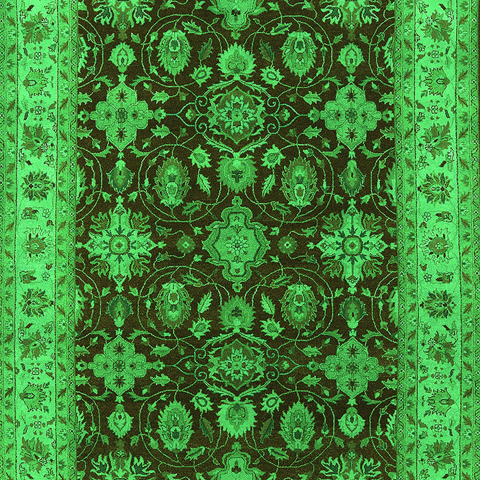 Machine Washable Oriental Green Industrial Area Rugs, wshurb1601grn