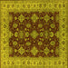 Square Machine Washable Oriental Yellow Industrial Rug, wshurb1601yw