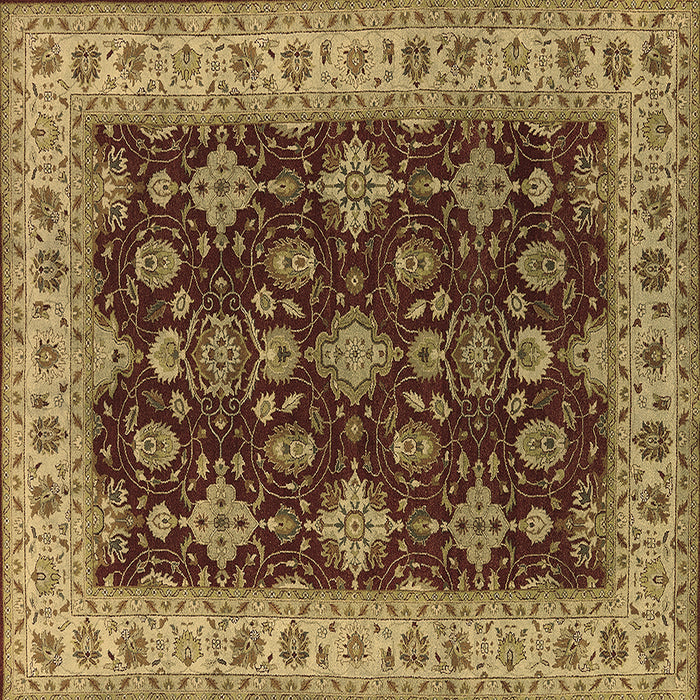 Square Machine Washable Oriental Brown Industrial Rug, wshurb1601brn