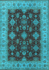 Oriental Light Blue Industrial Rug, urb1601lblu