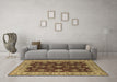 Machine Washable Oriental Brown Industrial Rug in a Living Room,, wshurb1601brn