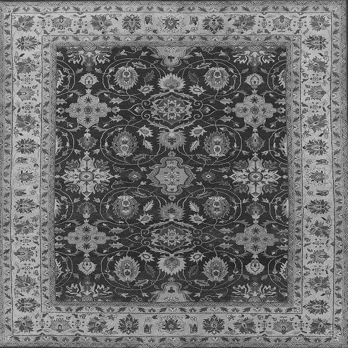 Square Machine Washable Oriental Gray Industrial Rug, wshurb1601gry