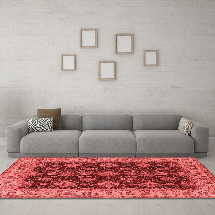 Industrial Red Washable Rugs