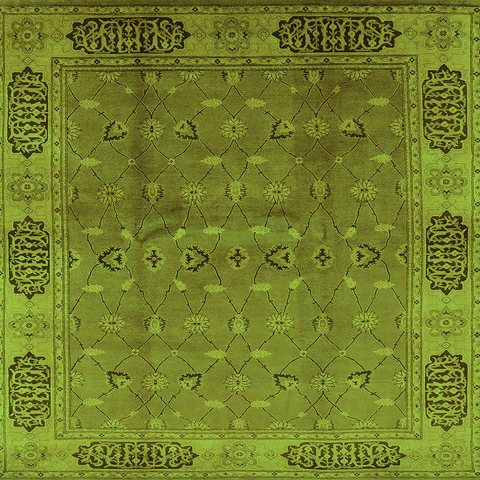 Square Oriental Green Industrial Rug, urb1602grn