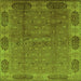 Square Oriental Green Industrial Rug, urb1602grn