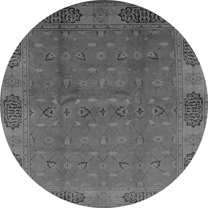 Round Oriental Gray Industrial Rug, urb1602gry