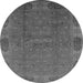 Round Oriental Gray Industrial Rug, urb1602gry