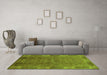 Machine Washable Oriental Green Industrial Area Rugs in a Living Room,, wshurb1602grn