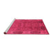 Sideview of Machine Washable Oriental Pink Industrial Rug, wshurb1602pnk