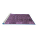 Sideview of Machine Washable Oriental Blue Industrial Rug, wshurb1602blu