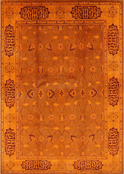 Mid-Century Modern Neon Orange Oriental Rug, urb1602