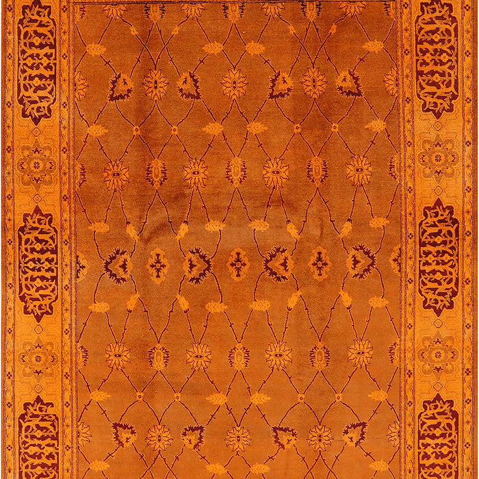 Mid-Century Modern Neon Orange Oriental Rug, urb1602