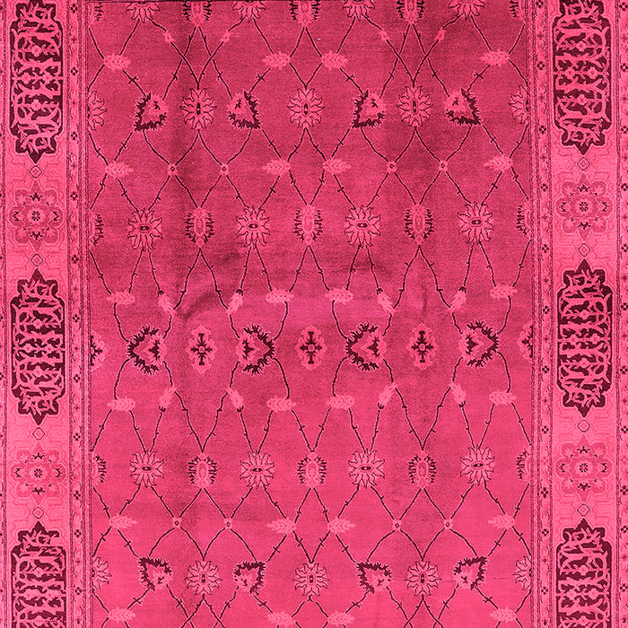 Machine Washable Oriental Pink Industrial Rug, wshurb1602pnk