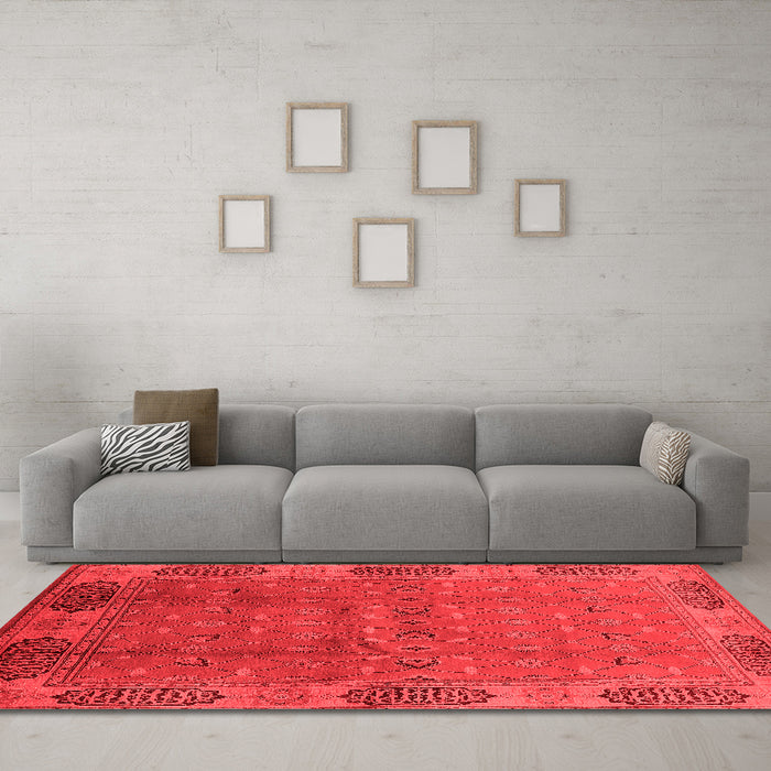 Industrial Red Washable Rugs