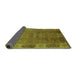 Sideview of Oriental Turquoise Industrial Rug, urb1602turq