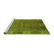 Sideview of Machine Washable Oriental Green Industrial Area Rugs, wshurb1602grn