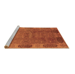 Sideview of Machine Washable Oriental Brown Industrial Rug, wshurb1602brn