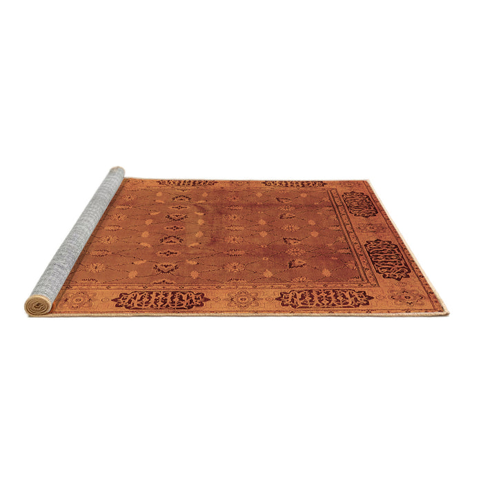 Sideview of Machine Washable Oriental Brown Industrial Rug, wshurb1602brn