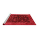 Sideview of Machine Washable Industrial Modern Red Rug, wshurb1603