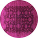 Round Oriental Purple Industrial Rug, urb1603pur