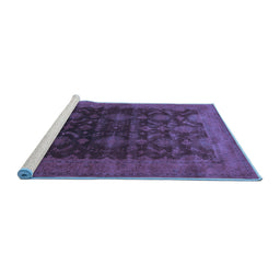 Sideview of Machine Washable Oriental Blue Industrial Rug, wshurb1603blu