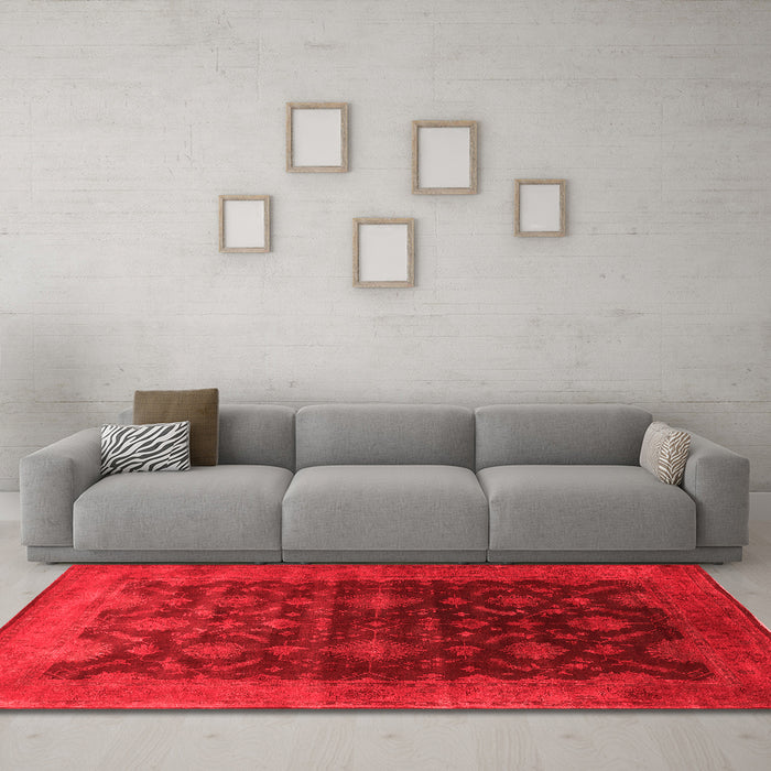 Industrial Red Washable Rugs