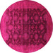 Round Oriental Pink Industrial Rug, urb1603pnk