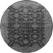 Round Oriental Gray Industrial Rug, urb1603gry