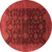 Round Machine Washable Oriental Brown Industrial Rug, wshurb1603brn