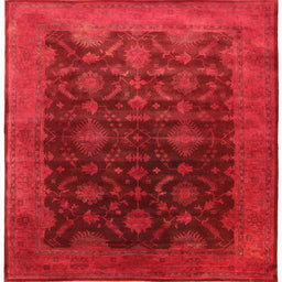 Square Machine Washable Industrial Modern Red Rug, wshurb1603
