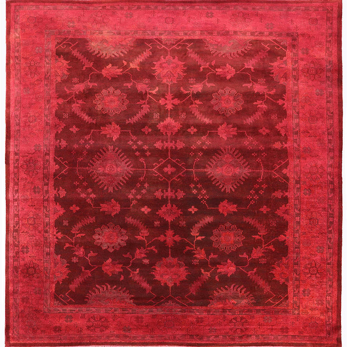 Square Machine Washable Industrial Modern Red Rug, wshurb1603