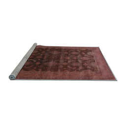 Sideview of Machine Washable Oriental Light Blue Industrial Rug, wshurb1603lblu