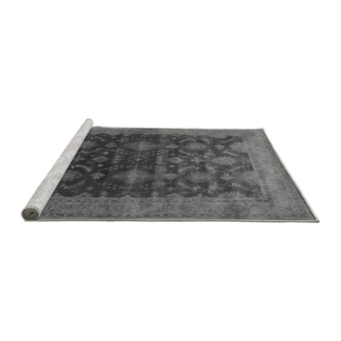 Sideview of Machine Washable Oriental Gray Industrial Rug, wshurb1603gry