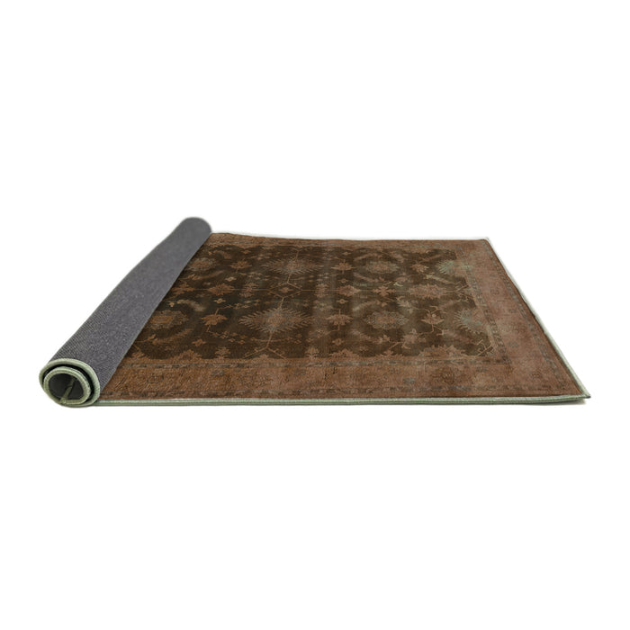 Sideview of Oriental Turquoise Industrial Rug, urb1603turq