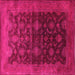 Square Machine Washable Oriental Pink Industrial Rug, wshurb1603pnk