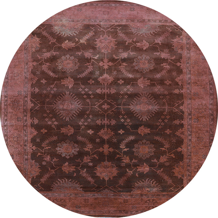 Round Oriental Light Blue Industrial Rug, urb1603lblu