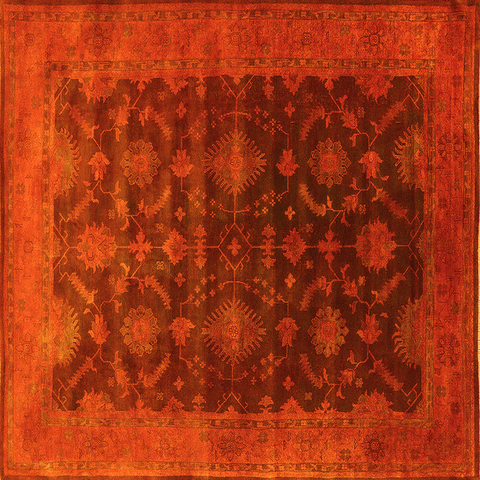 Square Machine Washable Oriental Yellow Industrial Rug, wshurb1603yw