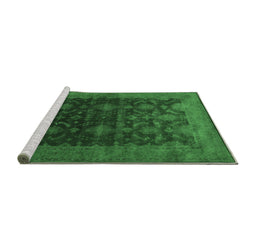 Sideview of Machine Washable Oriental Emerald Green Industrial Area Rugs, wshurb1603emgrn
